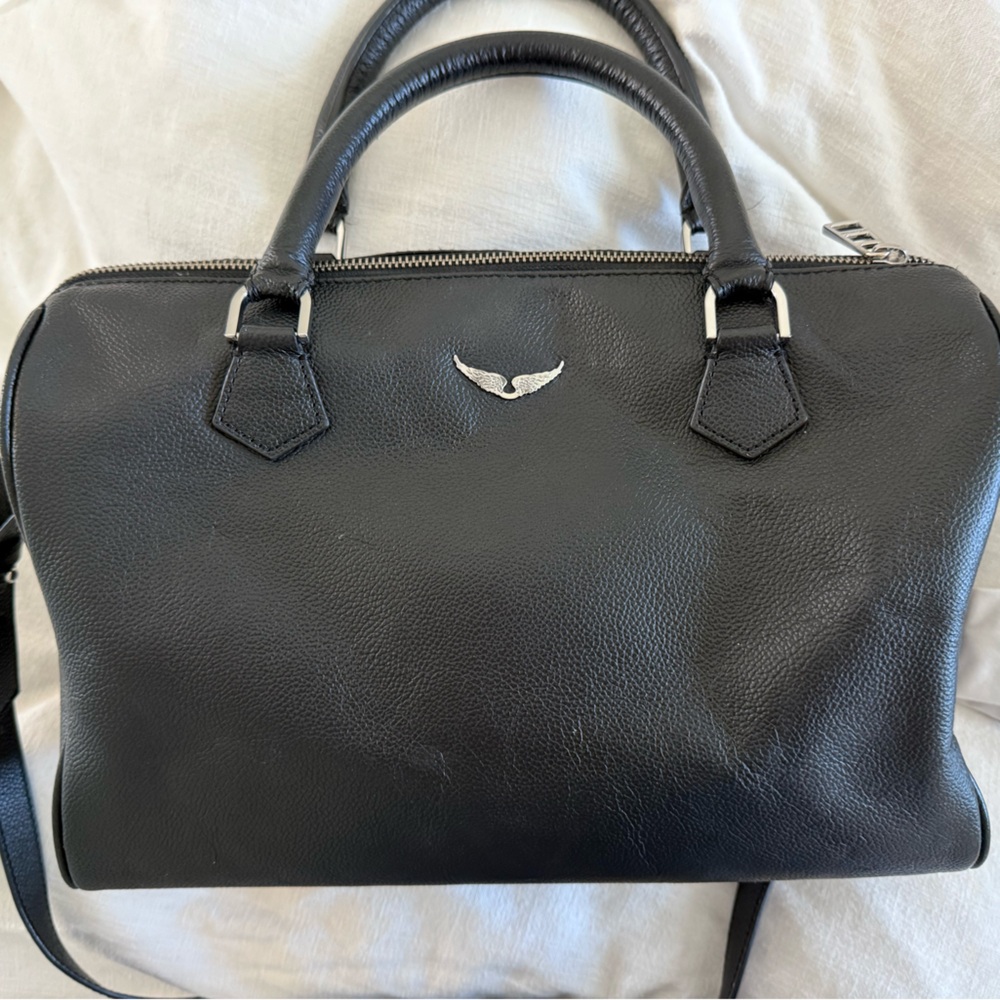 Zadig & Voltaire Black Leather M DUFFLE BAG Women's Bag